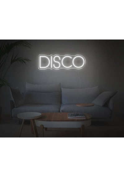 Dısco Yazılı Neon Tabela Beyaz