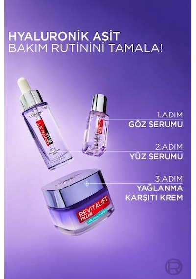 L'Oréal Paris Revitalift Filler Yağlanma Karşıtı Su Bazlı Nemlendirici Jel Krem 50 ML