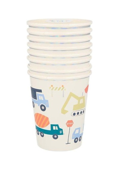 Meri Meri - Construction Cups - İnşaat Bardaklar - 8'li