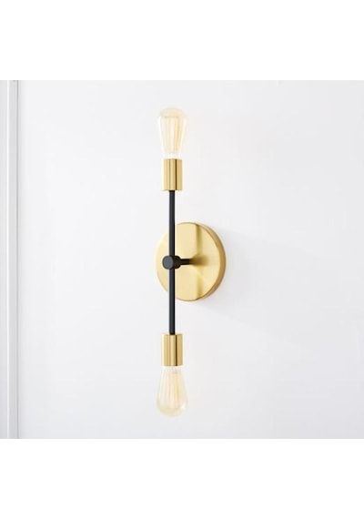 Retro Modern Gold Dekoratif 2 Li Rustik Duvar Aplik Gold
