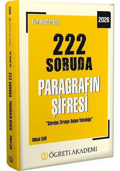 Öğreti 2026 Kpss Meb-ags Ales Dgs Tyt Ayt Msü 222 Soruda Paragrafın Şifresi Soru Bankası Çözümlü - Mikail Şan Öğreti Akademi