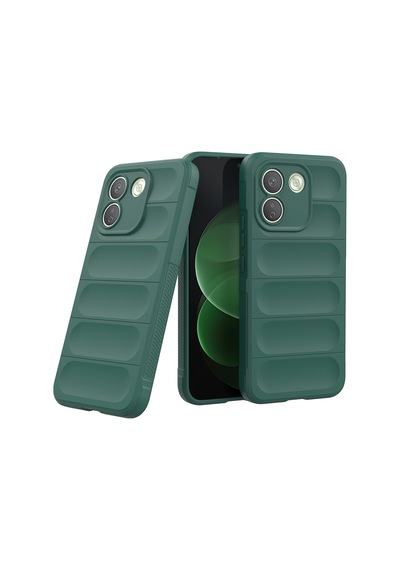 Xiaomi Redmi Note 17 Pro Max Kılıf Elde Tutma Kolaylıkla Kaydırmaz Kenar Line Dizayn Optietnik Kapak Koyu Yeşil