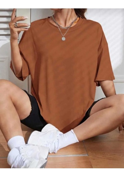 Kozia Outdoors Malkoçbey Time Baskılı Oversize Basic T-shirt Kahverengi