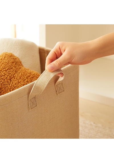2'li Çocuk Odası Jüt Keten Kumaş Sepet Set 30 X 30 X 30 Cm Çok Renkli