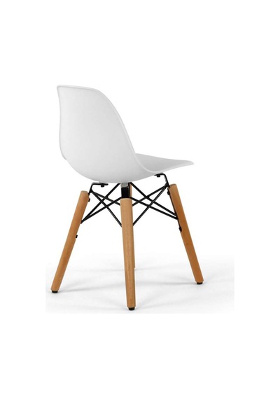 Seduna Eames Child Sandalye 2 Adet | Natural Ahşap Ayaklı-Beyaz