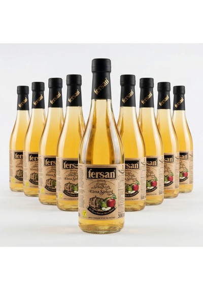 Organik Elma Sirkesi 500 Ml 12'li Cam Şişe Sirke Anası İçeren, Doğal Fermente