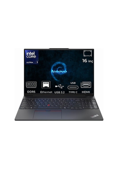 Lenovo ThinkPad E16 Gen 2 21MA002UTX-024 Ultra 7 155H 48 GB 4 TB SSD 16" Dos Dizüstü Bilgisayar