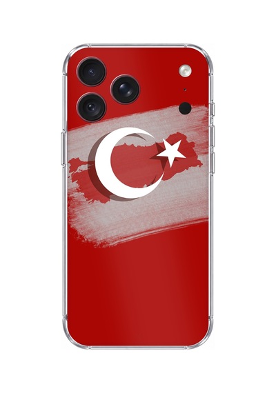 İphone 18 Pro Max Uyumlu Türkiye Harita Detaylı Türk Bayrağı Baskılı Silikon Kılıf