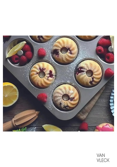 Teflon Donut Kalıbı Dayanıklı, Yapışmaz Ve Pratik Pişirme Kalıbı 12 Bölmeli Antrasit