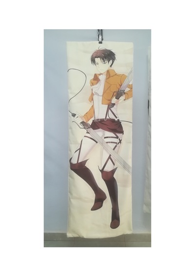 Anime-attack On Titan- Levi Desenli Sarılma Yastığı Hugging Pillow Kılıfı Kahverengi