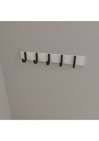 Hepsi3boyutlu Modern Duvar & Kapı Baston Askılık - 5 Adet Siyah J Askılık - Model No : 6 Siyah