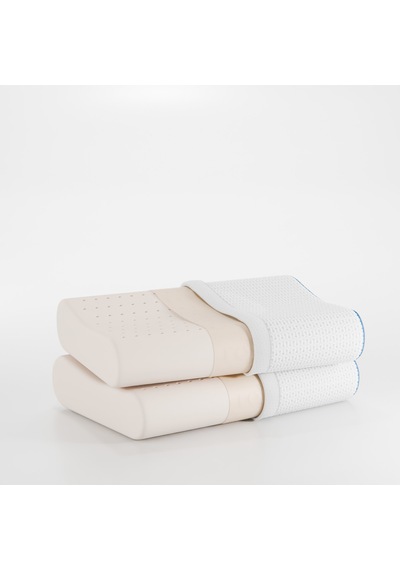 FOM 2'li Flex Tam Ortopedik Visco Konforlu Uyku Yastık Kampanyası, Ortopedik 60 x 40 x 14/11 Beyaz