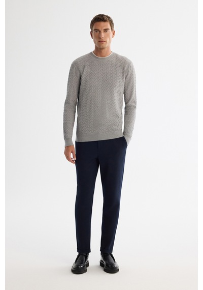 Avva Erkek Gri Bisiklet Yaka Jakarlı Soft Touch Triko Regular Fit Kazak A42y5145 Avva Erkek Gri Bisiklet Yaka Jakarlı Soft Touch Triko Regular Fit Kazak A42y5145