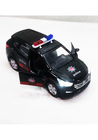 Işıklı Ve Sesli Polis Arabası Çek Bırak - Metal Model Suv Polis Aracı 1:36 Çok Renkli