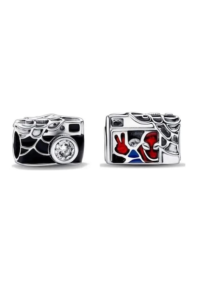 Spiderman Fotoğraf Makinesi Charm Gümüş Kaplama