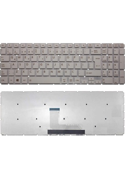 Beyaz-ışıksız, Notebook Klavye - Toshiba Satellite C55-c-17g, C55-c-17r Muadili İle Uyumlu