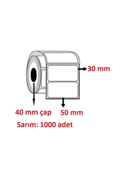Özsaraç Etiket 50 x 30 Pvc Şeffaf Etiket  1000'Li