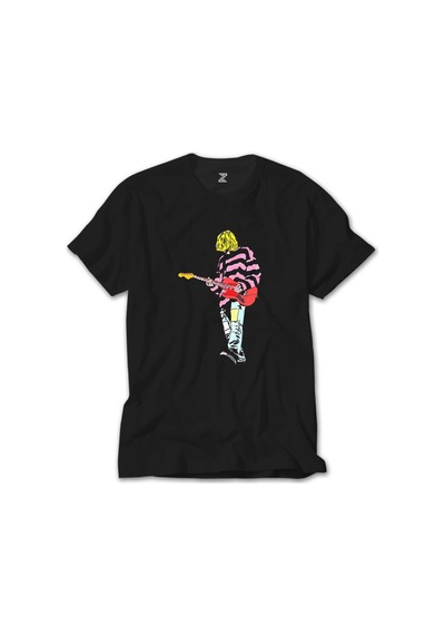 Nirvana Kurt Cobain Siluet Siyah Tişört Siyah