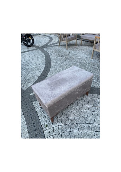 100cm X 40cm Amortisörlü Sandıklı Puf Krem Krem
