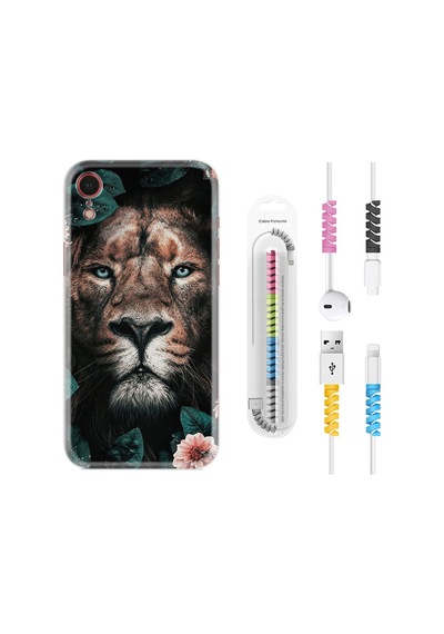Apple Uyumlu iPhone XR Kılıf Kablo Koruyuculu Leon Flowers 1333