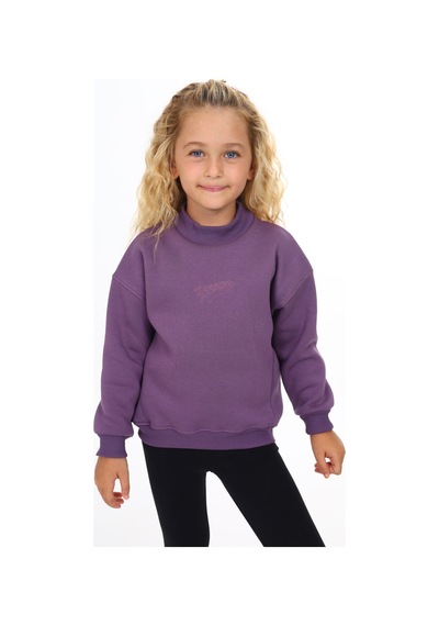 Toontoy Kız Çocuk Relax Fit Dik Yaka Düşük Omuz Nakış Baskılı Sweatshirt - 3 İplik Şardonlu Mor Toontoy Kız Çocuk Relax Fit Dik Yaka Düşük Omuz Nakış Baskılı Sweatshirt - 3 İplik Şardonlu Mor