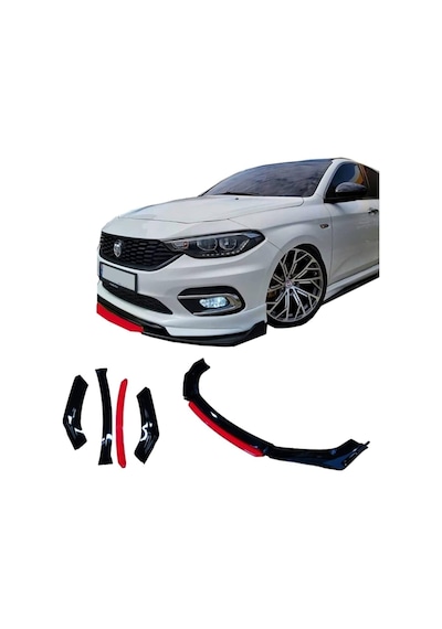 Fiat Egea İle Uyumlu Ön Lip 4 Parça Tampon Eki Fiat Egea İle Uyumlu Karlık Model Lip