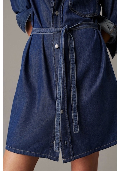 Calvin Klein Lyocell Belted Denım Shırt Dress Çok Renkli