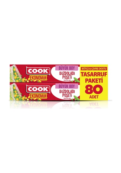 Cook Eko Buzdolabı Poşeti Büyük Boy 80'li - 8 Adet Tarı
