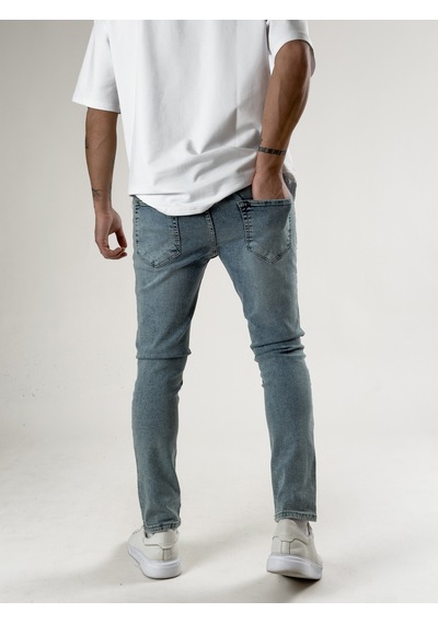 Cocopelli Slim Fit Taşlanmış Mavi Erkek Kot Pantolon Coc2718 Mavi
