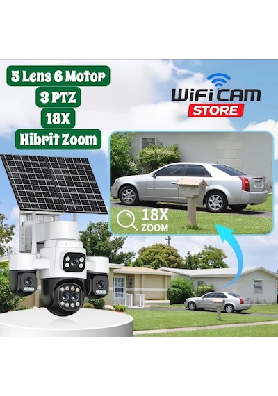 5 Lensli 6 Motorlu Hibrit Zoom 4g Solar Kameraa