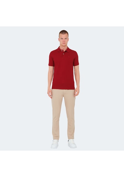 Slazenger VALE KTN Erkek Polo Yaka Bordo Tişört