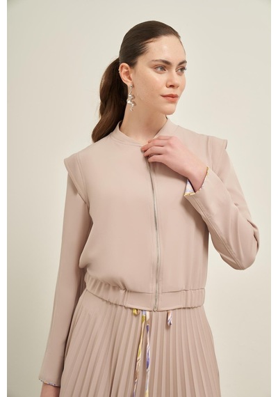 FTZ Women Ftz Plise Etekli Takım Beige 31024 Beige Bej