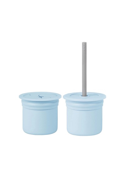 Oioi Ham+hüp Pipetli Silikon Bardak Seti Mineral Blue / Powder Grey Mineral Çok Renkli - Çok Renkli