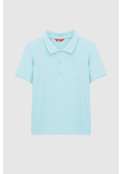 D'S Damat Ds Damat Regular Fit Aqua %100 Pamuklu Uzun Ömürlü Kıvrılmaz Polo Yaka Nakışlı T-shirt 4hc14ort51000 U00