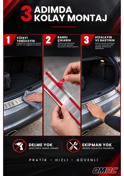 Hyundai Tucson Iv 2022-2027 Uyumlu Krom Arka Tampon Eşiği Paslanmaz Çelik Taşlı Mat