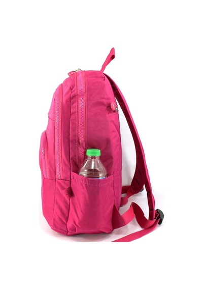 Krinkıl Su Geçirmez Kumaş Büyük Boy Unisex Laptop Okul Seyahat Günlük Sırt Çantası Pembe