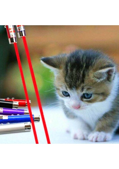 3 Fonksiyonlu Kırmızı Beyaz Işıklı Led Lazer Kedi Köpek Oyuncak Anahtarlık