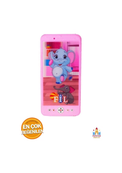 Pembe Fil Desenli Cep Telefonu Pilli Oyuncak - Eğlenceli Ve Öğretici