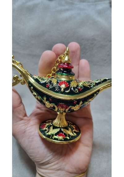 Emaye Metal Alaaddin Sihirli Lambası Yeşil