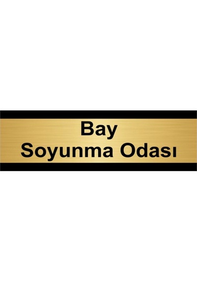 Bay Soyunma Odası 10x20cm Altın Renk Metal Yönlendirme Levhası