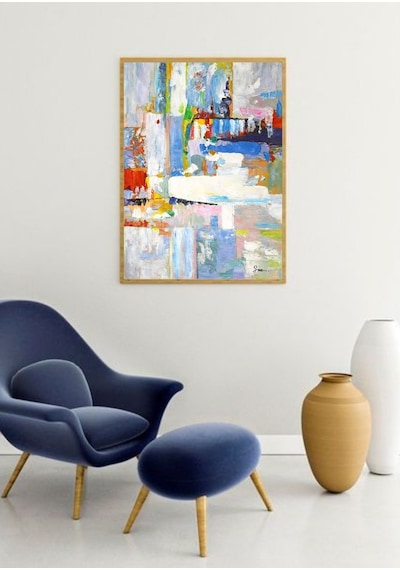 Yağlı Boya Tablo %100 El Yapımı Home In Joy 55Cmx75Cm