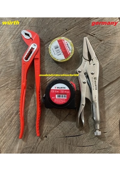 Würth Pro Kargaburun Pense Ayarlı Fort Pense 5 Metre İzole Bant 4 Lü Set Diğer