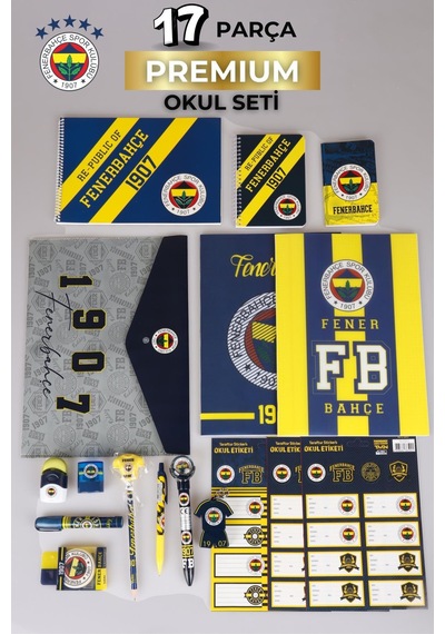 Lisanslı Fenerbahçe 17 Parça Premıum Kırtasiye Seti Altın