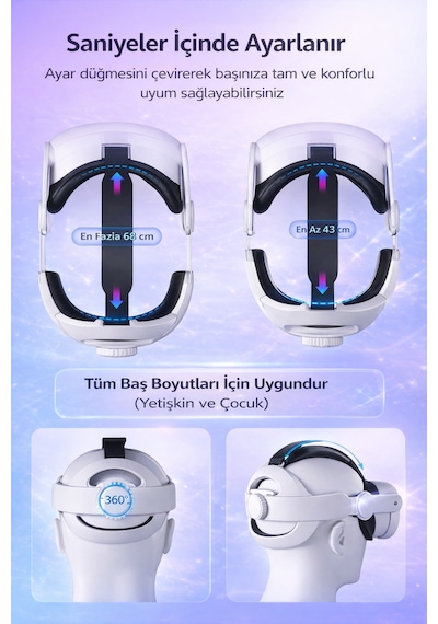 Meta Quest 2/3/3s Uyumlu Vr Baş Bandı Ayarlanabilir Elite Strap, Basıncı Azaltan Kayış,vr Değildir.