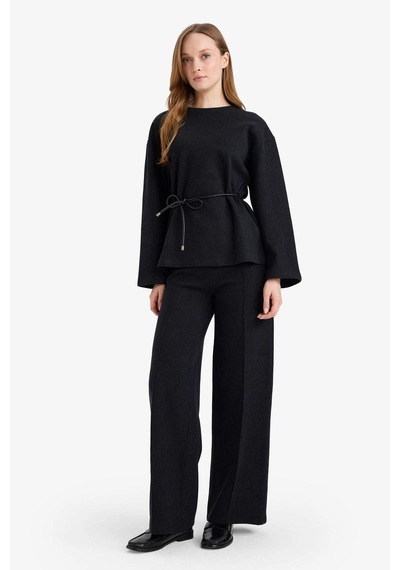 Defacto Wide Leg Düz Paça Pantolon G5323ax25auar169 Antrasit-ar169