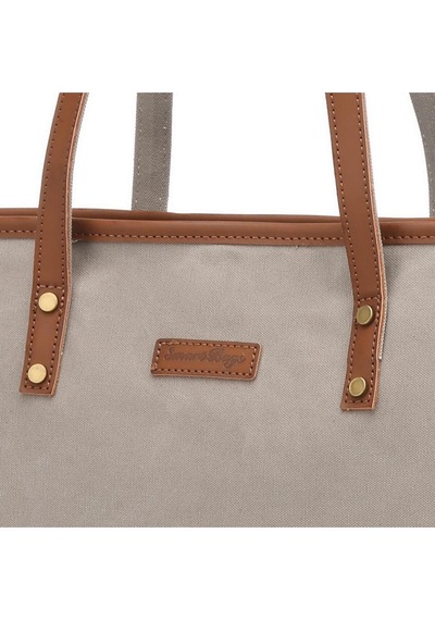 Kanvas Kumaş Kadın Omuz Çantası Smart Bags 1330 Koyu Gri