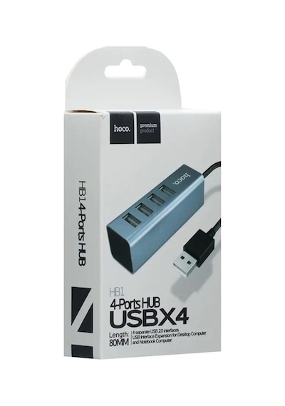 Hoco Hb1 80cm Kablolu 4 Portlu Usb Çoğaltıcı Hub Adaptör