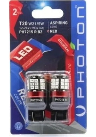 Ph7215 R B2 T20 W21/5w 12v Red Led 2'li Blister