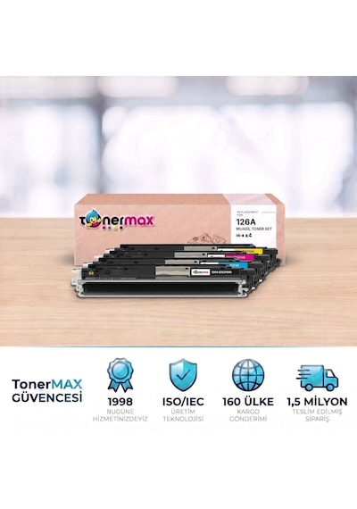 Hp Laserjet Pro Cp1025nw Uyumlu Toner Seti Çipli 126a Cmyk 4 Renk