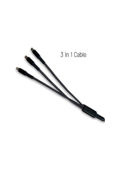 3 In 1 Type C Micro Usb 3'Lü Hızlı Şarj Kablosu 3 Amper